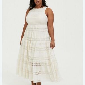Torrid Cream Sleeveless Maxi Dress